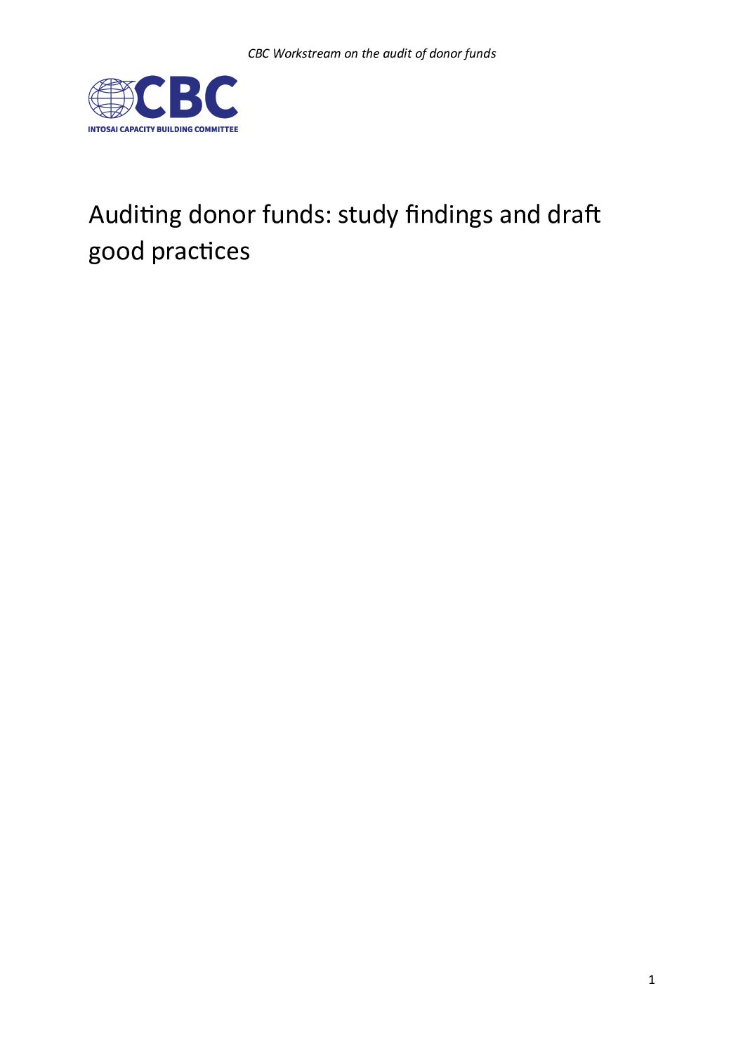 INTOSAI Capacity Building Committee | Study findings and draft good ...